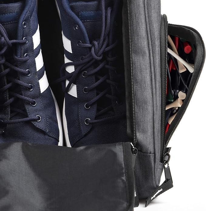 Athletico Golf Shoe Bag - Zippered Shoe Carrier Bags With Ventilation & Outside Pocket for Socks, Tees, etc. (Gray) - Image 8