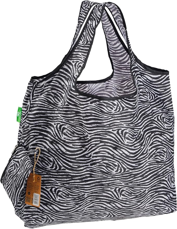 ECO CHIC Foldable Reusable Large Grocery Bags - Foldable Grocery Bags - Lightweight, Recycled & Reusable Shopping Bag - Waterproof, Packable Tote Fitting in Fine Grocery Bag Carrier by ECOCHIC