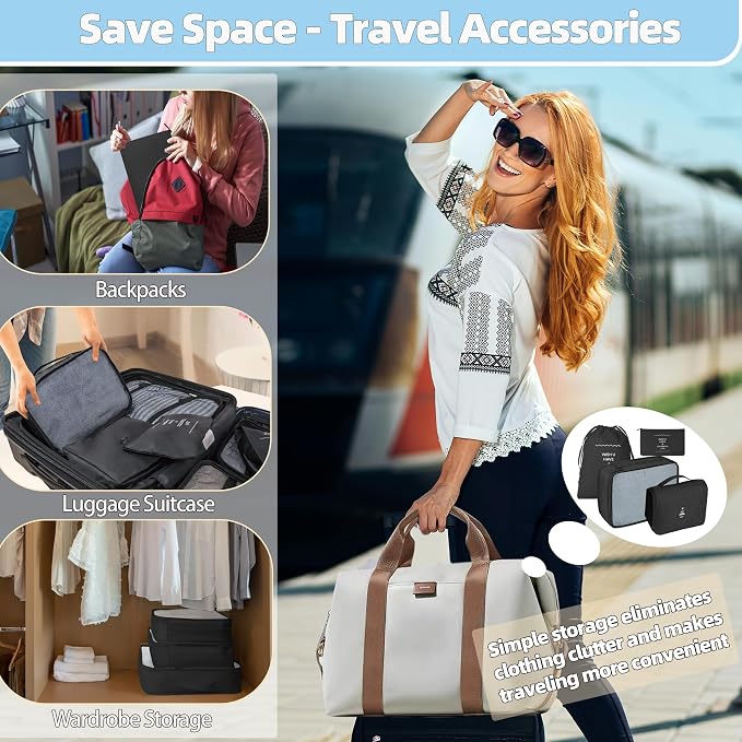 10 Pcs Set Packing Cubes - Travel Packing Organizers, Expandable Suitcase Organizer, Luggage Organizer Bags - Image 6