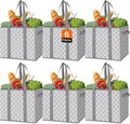 Reusable Grocery Bags 6 Pack, Foldable & Water Resistant Shopping Bags | Large Grocery Tote Bag Water Resistant Shopping Bags Foldable Grocery Bag for Clothes,Shoes and Picnic by WiseLife