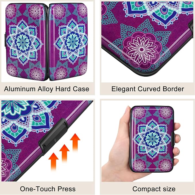 RFID Aluminum Wallet Credit Card Protector Case Holder for Men Women | Mini RFID Aluminum Wallet Credit Cards Holder Business Card Case Metal ID Case for Men Women - Image 3