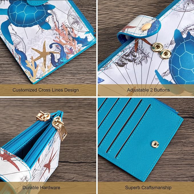 Travelambo RFID Wallet Women Large Size Bifold Multi Card Wallet Case with Zipper Pocke Credit Card Holder for Women - Image 6