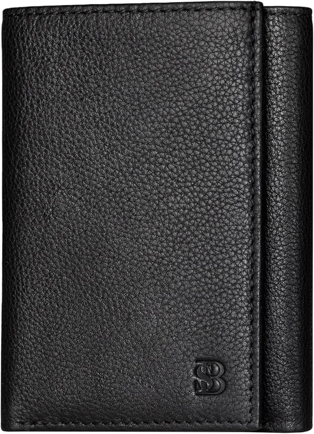 SERMAN BRANDS Trifold Wallet for Men - RFID Blocking Genuine Leather, 11 Card Slots & ID Window, Slim Everyday Carry, Durable Stitching, Gift for Him by SERMANBRANDS