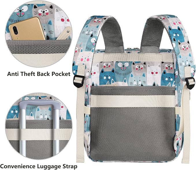 FALANKO Laptop Backpack for Women,Teacher Doctor Nurse Work Purse Bag for 15.6 Inch Laptop,Cute Cartoon Pattern backpack With RFID Anti Theft Pocket, Large Travel Bookbag for Women - Image 5