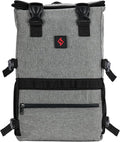 zazzy Smell Proof Bag with Combination Lock, Weather Resistant Lockable Smell Proof Backpack, Expandable Backpack Grey by Zazzy