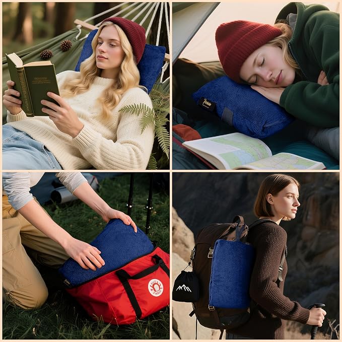Tirrinia Travel Portable Blanket with Feet Pocket Airplane Office Poncho 4 in 1 Zippered Front Pocket Premium Cozy Fleece Blankets with Built-in Bag - Image 2