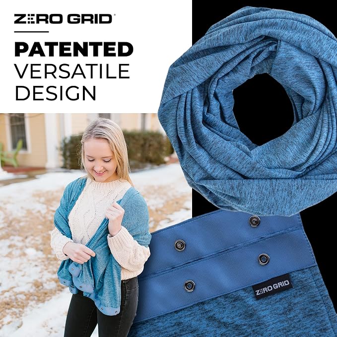 Zero Grid Infinity Travel Scarf Loop with Hidden Zipper Pockets for Passport, Phone, Cash, Cards - Image 8
