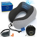 W.S. Sells Travel Neck Pillows for Airplanes - Pure Memory Foam with Ergonomic Design & Breathable Fabric - Travel Pillows for Airplanes & Cars - Set of Travel Essentials with Sleep Mask & Ear Plugs by WSSells