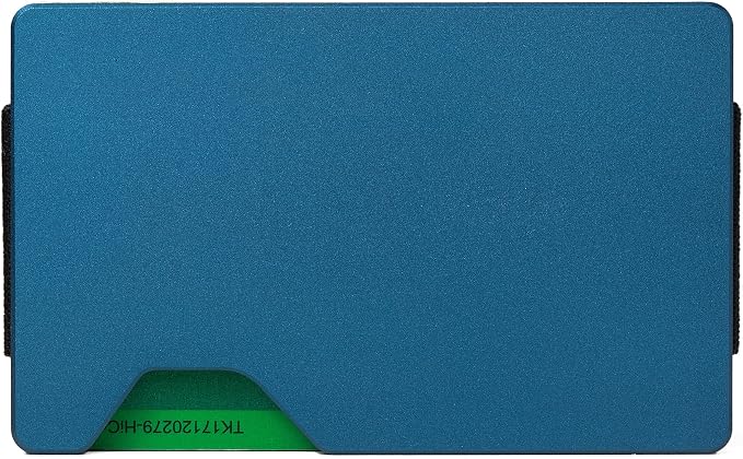 Minimalist Wallet for Men, Slim Metal RFID Blocking Wallet Credit Card Holder Money Clip & Cash Strap, Scratch-Resistant Holds 15 Cards,Ideal Gift for Men | Matte Blue - Image 2