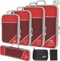 NiHome 7PCS Compression Packing Cube Set Expandable Mesh Travel Bag Luggage Organizers with Electronic Cable Cord Charger Organizer Drawstring Bag (Red) by NiHome