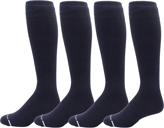Dr. Motion 4 Pairs Men's Athletic Traveler Graduated Compression Knee High Socks by Dr.+Motion