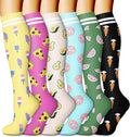 CHARMKING 6 Pairs-Compression Socks for Women & Men Circulation Best Support for Nurses, Running, Athletic,Flight Travel by CHARMKING
