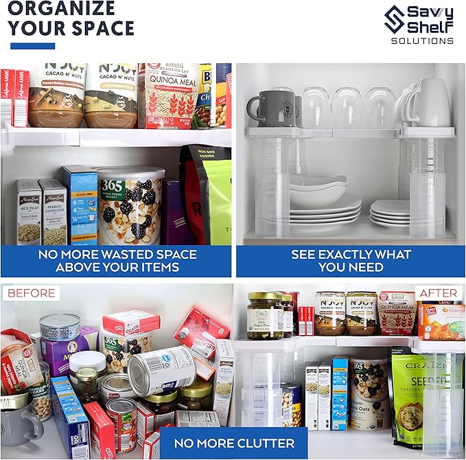 Savvy Shelf Adjustable Pantry & Can Storage Organizer - Kitchen Cabinet - Pantry Organization & Storage Can Organizer for Cupboard - Image 5