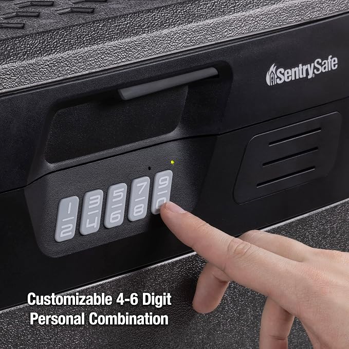 SentrySafe Charcoal Gray Waterproof and Fireproof Safe, Lock Box with Keypad for Documents and Hanging File Folders, Exterior: 14.1 x 16.6 x 13.8 Inches, ‎FHW40300 | Document and Hanging File Folder Storage With Fire/water Protection, Programmable Digi... - Image 6