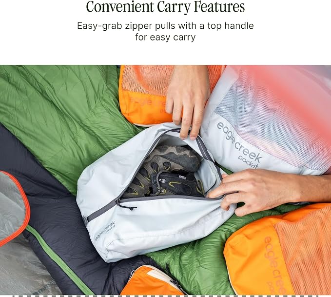 Eagle Creek Pack-It Reveal Shoe Sack - Breathable Shoe Storage Sack for Optimizing Luggage Space - Quick-Drying Material - Lightweight - Translucent Fabric - Washable - Ventilate - Image 5