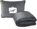 EverSnug Travel Blanket and Pillow - Premium Soft 2 in 1 Airplane Blanket with Soft Bag Pillowcase, Hand Luggage Sleeve and Backpack Clip (Grey) by EverSnug