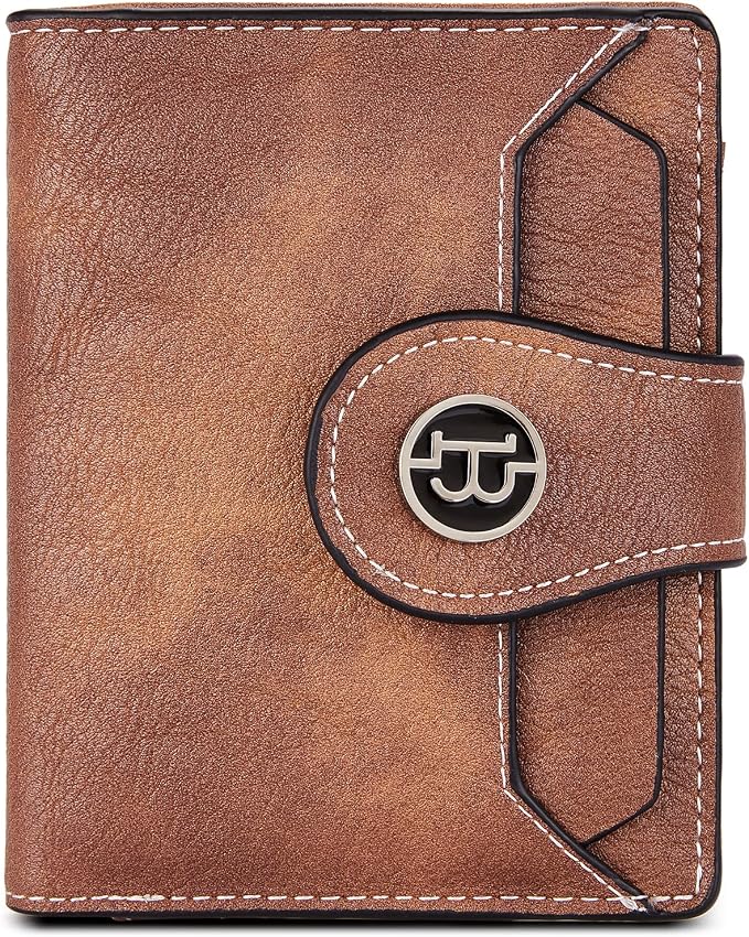BOSTANTEN Leather Womens Wallet Small RFID Blocking Credit Card Holder | Removable ID Window, Zipper Coin Pocket, Bifold, Minimalist, Fits Small Purses, Daily Use, Ladies Gifts, Brown by BOSTANTEN