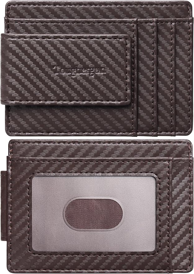Toughergun Slim Wallet for Men RFID Blocking Money Clip, Minimalist Front Pocket Credit Card Holder, Magnetic Thin Mens Wallets with ID Window by Toughergun