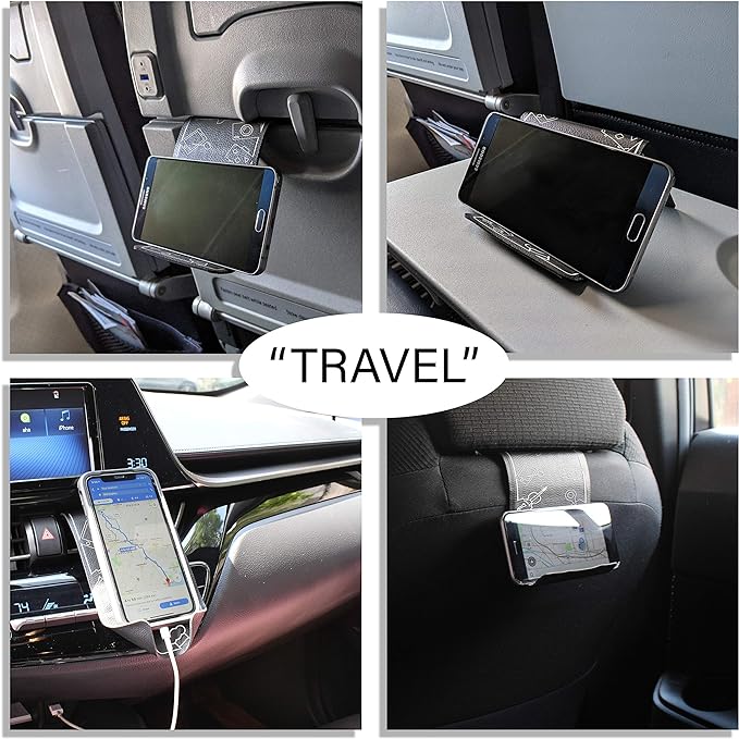 Flex Flap Cell Phone Holder & Flexible Tablet Stand for Airplane Travel, Desk, Bed, Treadmill - Essential Accessories & Cool Gadgets for Flying - Image 3