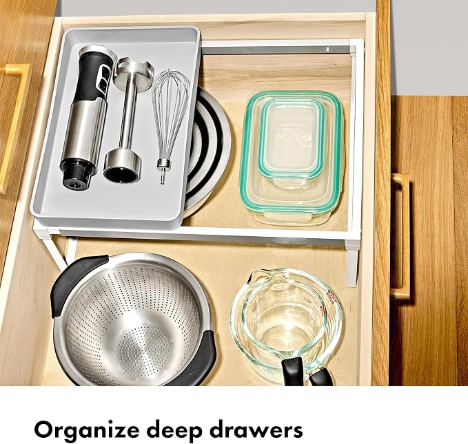 OXO Good Grips Adjustable Deep Drawer Organizer, Utensil Holder Drawer - Image 3