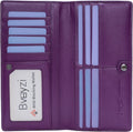 Bveyzi Ultra Slim Thin Leather RFID Blocking Credit Card Holder Bifold Clutch Wallets for Women by Bveyzi