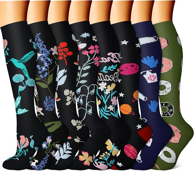 FEYHAY Copper Compression Socks (8 Pairs) 15-20 mmHg Circulation is Best Athletic & Daily for Men & Women, Running, Climbing by FEYHAY