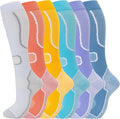 fenglaoda 6 Pairs Compression Socks for Women & Men Knee High Cute Circulation Socks for Nurse Pregnant Travel Athletic by fenglaoda