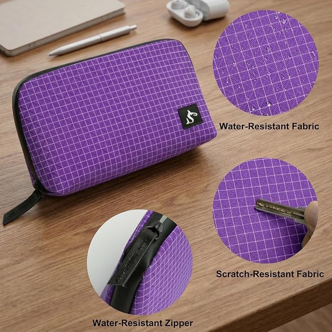 simtoper Small Electronics Organizer Travel Case – Slim Travel Cable Pouch for Small Tech Accessories, Cords, Chargers, Earbuds – Lightweight Mini Tech Bag for Backpack, Business, Travel - Image 3