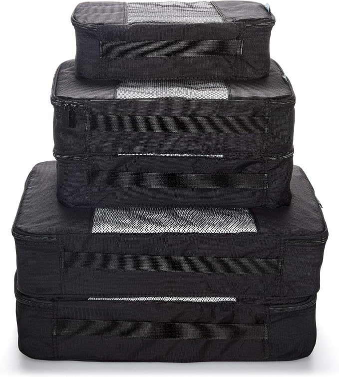 Travel Wise Packing Cubes for Travel - 5 Piece Set with Pattern Design, Lightweight Ripstop Nylon Luggage Organizers with Mesh Panel, Small Medium Large Sizes - Image 4