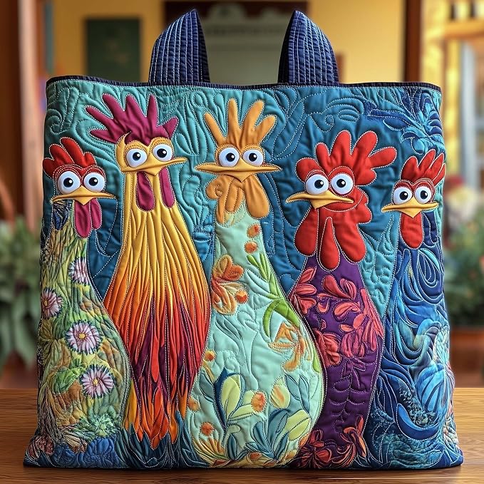 Women's Quilted Tote Bag – Lightweight Large Capacity Foldable for Travel | 20.87" L x 15.75" H - Image 2
