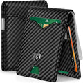 GSOIAX Slim Wallet for Men Rfid Blocking Leather Bifold Front Pocket Carbon Fiber Men's Money Clips Credit Card Holder With Gift Box (Carbon money clip) by GSOIAX