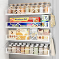 Mystozer 16.9 Inch Wide Large Capacity Magnetic Spice Rack for Refrigerator,4 Pack Metal Fridge Shelf Magnetic Basket Magnetic Fridge Shelf Magnetic Shelves for Fridge (White) by Mystozer