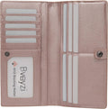 Bveyzi Ultra Slim Thin Leather RFID Blocking Credit Card Holder Bifold Clutch Wallets for Women by Bveyzi
