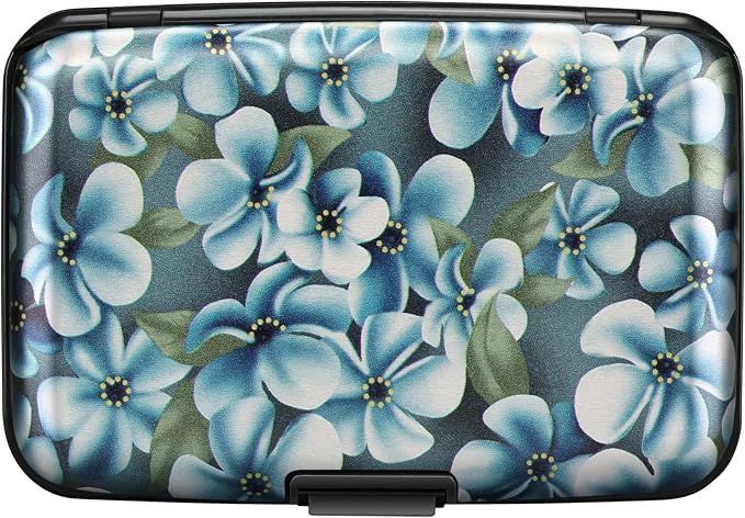 RFID Aluminum Wallet Credit Card Protector Case Holder for Men Women | Mini RFID Aluminum Wallet Credit Cards Holder Business Card Case Metal ID Case for Men Women(Cute Flowers) - Image 4
