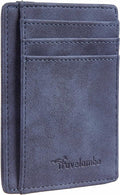 Travelambo Slim Wallet Front Pocket Minimalist Leather RFID Blocking Medium Size by Travelambo
