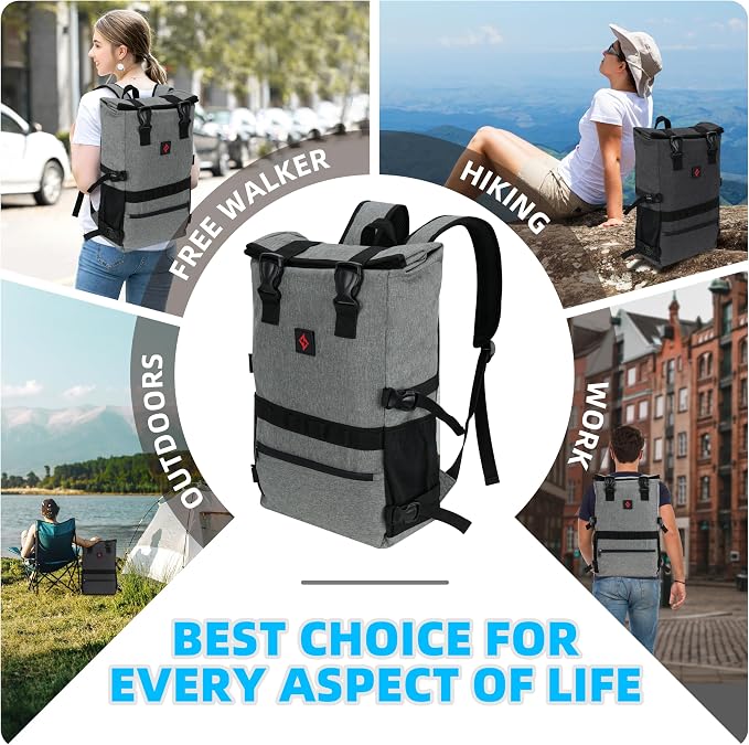 zazzy Smell Proof Bag with Combination Lock, Weather Resistant Lockable Smell Proof Backpack, Expandable Backpack Grey - Image 8
