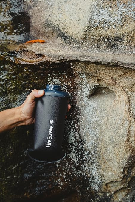 LifeStraw Peak Series - Collapsible Squeeze Bottle Water Filter System – 650ml for Trail Running, Through Hiking, Travel, Cycling, and Fishing; BPA-Free; Mountain Blue - Image 2