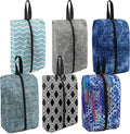BeeGreen Shoe Bags 6 Pack Geometry Design for Travel with Handle as Packing Organizers for Suitcase and Luggage | Portable Nylon Storage Accessories for Vacations, Essential Gifts for Women and Men​ by BeeGreen