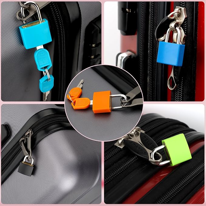 8 Pcs Suitcase Locks with Copper Keys Protect Your Belongings with Febwind's Set of 8 Mini Padlocks Multicolor Durable Locks for Suitcases Backpacks Boxes Cabinet and Laptop Bags - Image 6