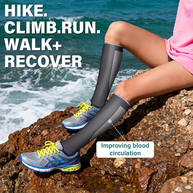 Acture 6 Pack Compression Socks for Women and Men - Knee High for Medical, Running, Nurses, Travel - Image 5