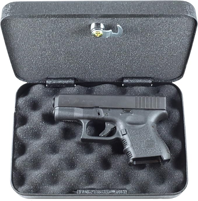 (Firearm Safety Devices - FSDC-MLC5200 Keyed Steel Lockable Gun Case & Security Box – Heavy-Duty Powder Coated Steel – TSA Approved – Compact for Easy Storage by RegalProducts