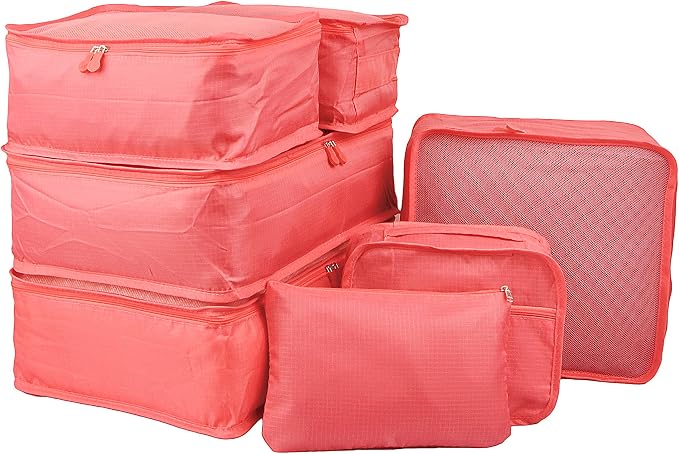 Vercord 7 Set Travel Packing Organizers Cubes Luggage Suitcase Organizer Bags Clothes Underwear Cube Shoe Pouch Pack Watermelon - Image 7