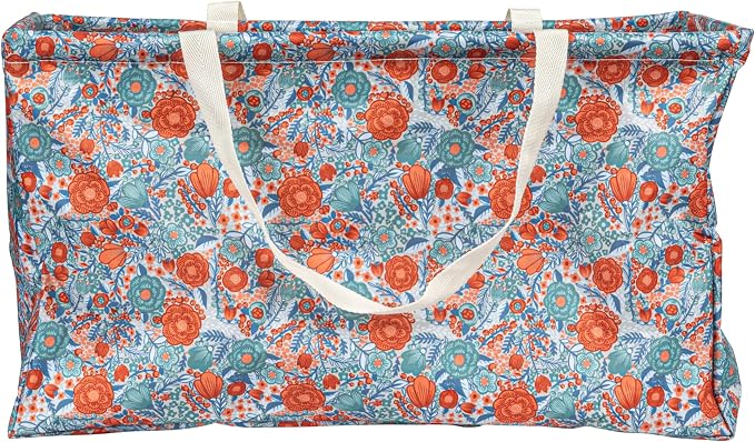 Household Essentials Flower Print Krush Container All-Purpose Utility Tote, Multicolor - Image 7
