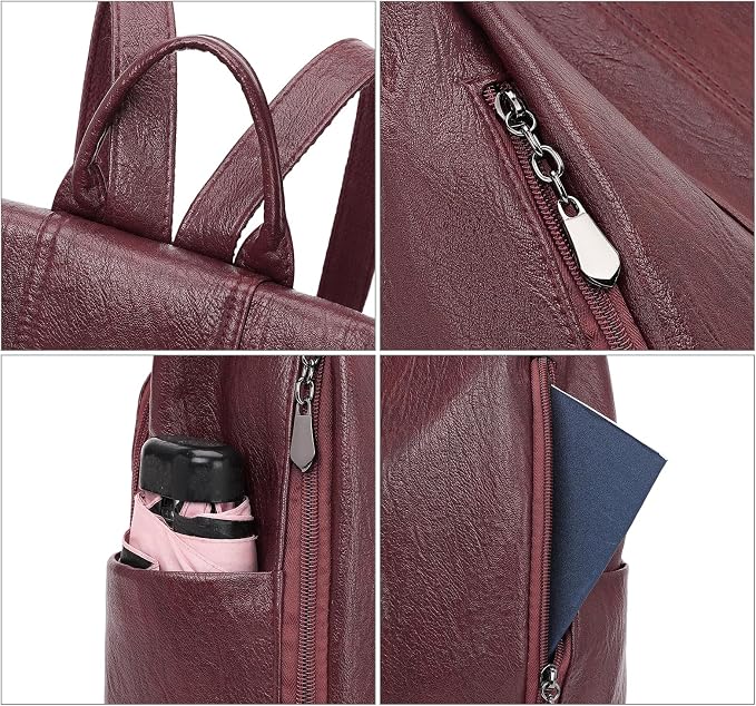 GAEKEAO Women Backpack Purse PU Leather Anti-theft Casual Shoulder Bag Convertible Large Satchel Bags for Travel Casual Work - Image 5