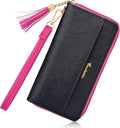Travelambo Wristlet Wallet Women RFID Bifold Large Capacity Clutch Purse | Tassel, Zipper Coin Pocket, Card Holder Wallet, Gifts for Women by Travelambo