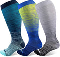 LEVSOX Plus Size Compression Socks Wide Calf Men&Women 20-30 mmhg Knee High Support Socks for Medical, Nurse, Diabetic by Levsox