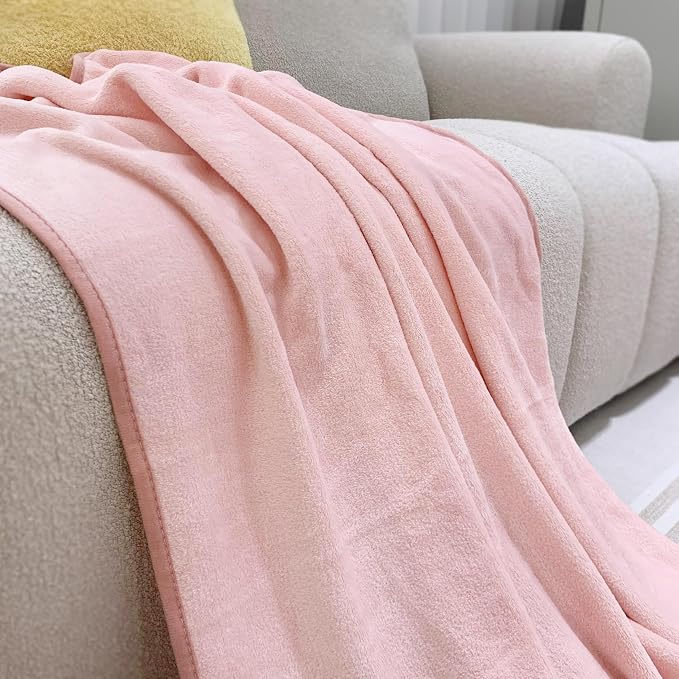 ShezPretty Premium 2in1 Soft Travel Blanket Pillow with Airline Hand Luggage Sleeve and Backpack Clip Airplane (Light Pink) - Image 2