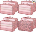 Silkfly 12 Pcs Packing Cubes for Suitcase Travel Luggage Bags Bulk Mesh Organizer Set for Hiking Camping(XL, L, M,Leopard,Pink) by Silkfly