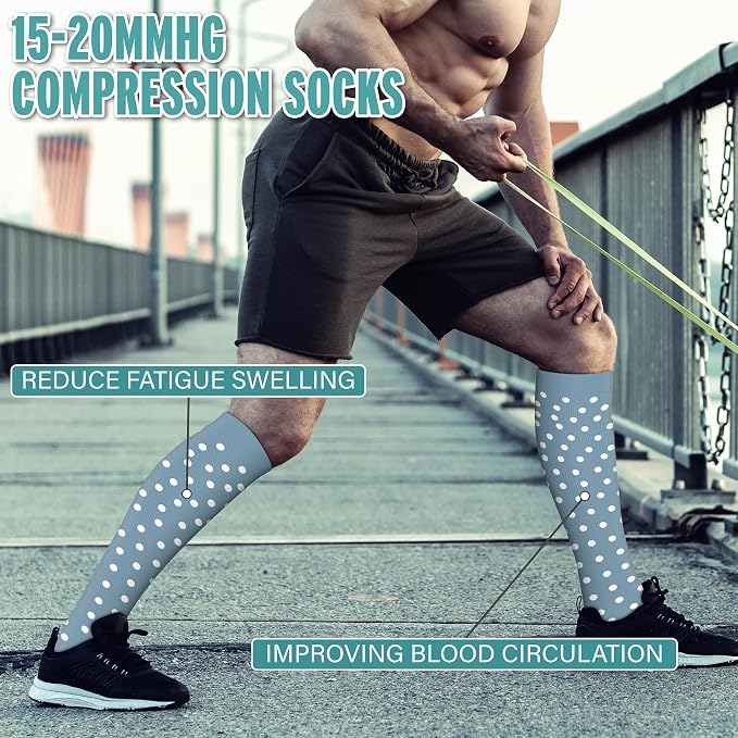 3 Pairs Compression Socks for Women & Men 15-20 mmHg- Best Support for Nurses, Running, Hiking, Recovery & Flight Socks - Image 3