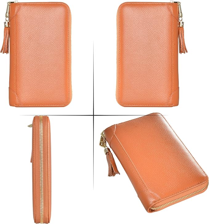 Easyoulife Credit Card Holder Wallet Womens Zipper Leather Case Purse RFID Blocking - Image 6